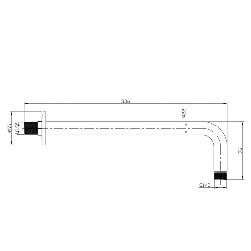 Black Collection 30cm Shower Arm Lime Kitchen & Bathroom